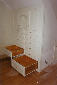His And Hers Built In Dressers (with White Lacquer Finish)