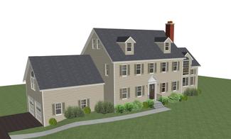 Home addition and new deck - 3D rendering - front