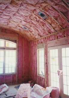 Study with Barrell Ceiling (Detail: Insulation Installed)