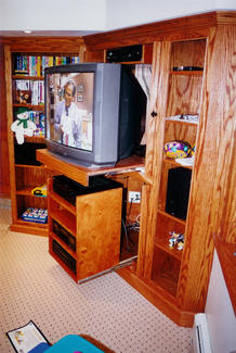 TV Cabinet (Detail: 300 lb Slides!)