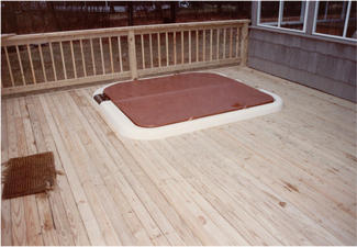 Deck with Flush-Surface Hot Tub Entry