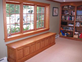 Garage Conversion - Oak Window Seat with Cedar Interior