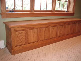 Garage Conversion - Oak Window Seat with Cedar Interior