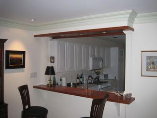 Cherry Bar with Built-up Crown Molding