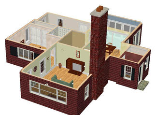 Project 2 - Home Addition - 3D Computer Rendering - Dollhouse View